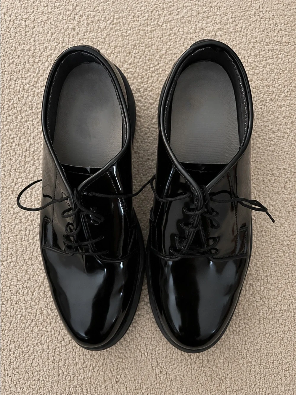 Corfam Military Dress Shoes High Gloss Black Uniform Oxfords